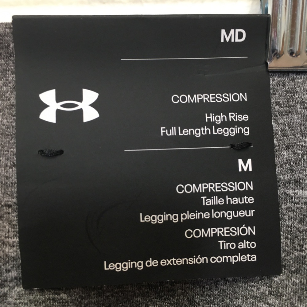 Under Armour Compression High Rise Full Length Leggings Medium Gray Athletic - Picture 2 of 10